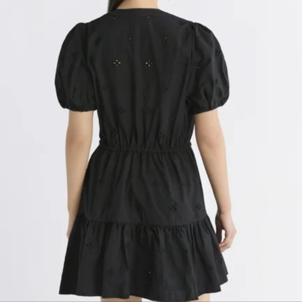 Nwt Free Assembly Cotton Eyelet Tiered Mini Dress with Puff Sleeves, Med. - Picture 2 of 8
